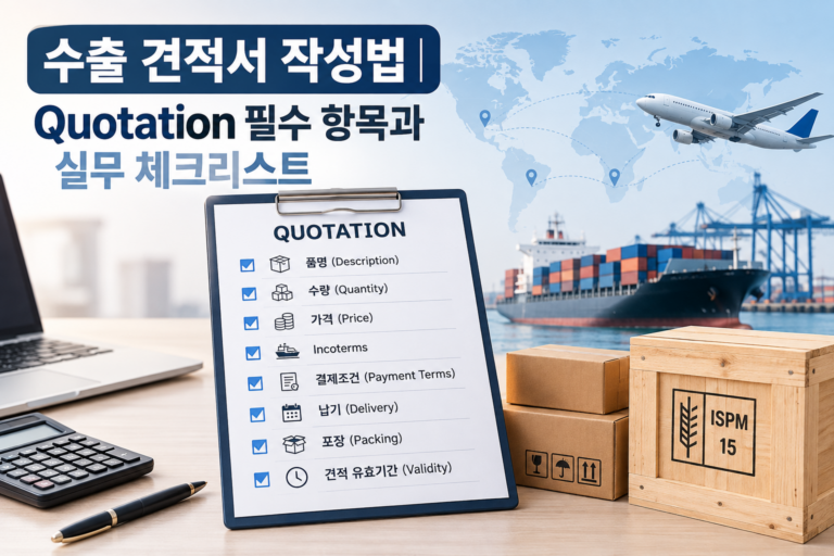 목재포장을 사용하는 경우에는 목적지 국가의 검역 및 포장재 요건을 확인해야 합니다. 수출용 목재포장재는 일반적으로 ISPM 15 기준에 따라 승인된 검역 처리를 거친 목재를 사용하고, 해당 마크가 표시된 포장재인지 확인하는 것이 중요합니다.